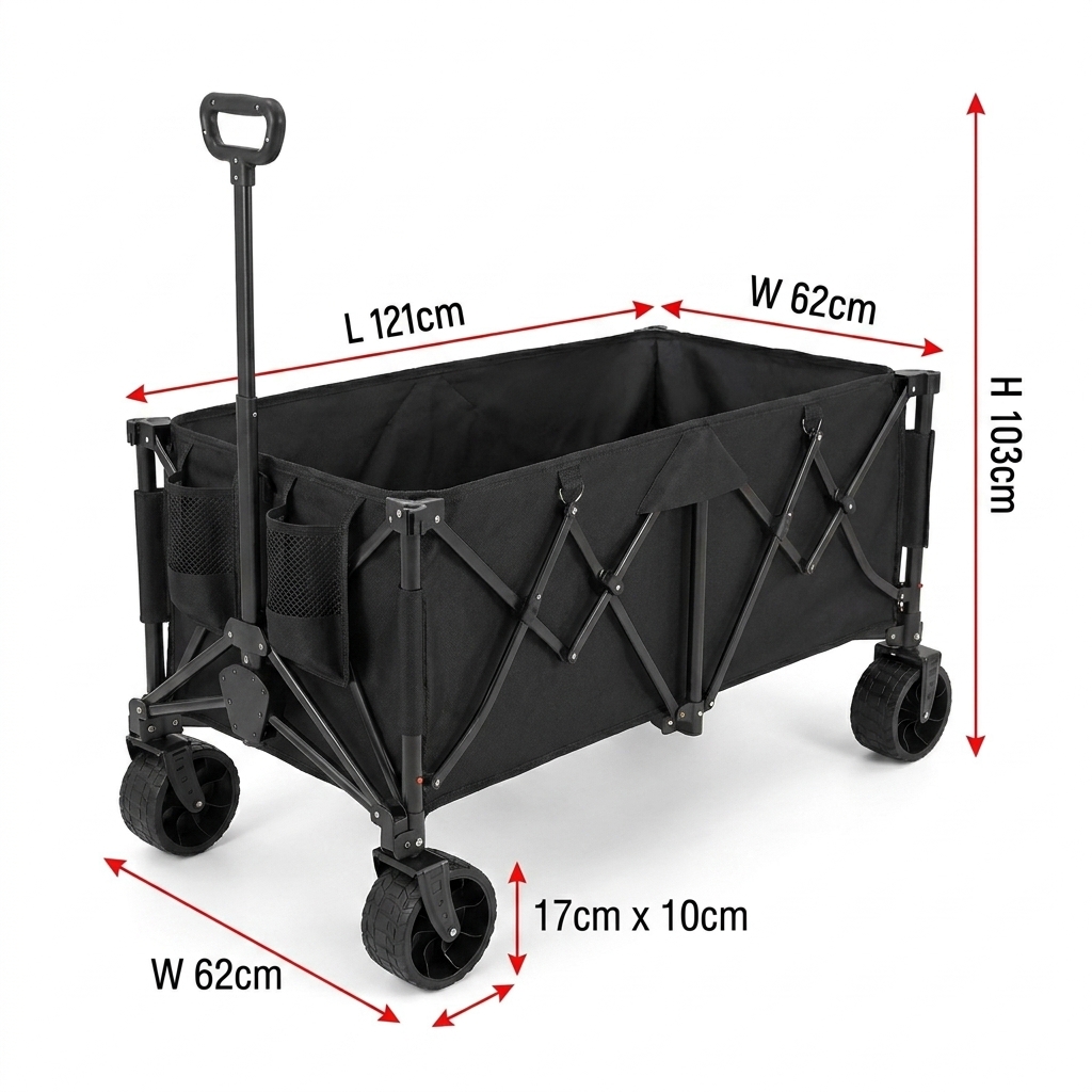 Camp Table Folding - Custom Heavy-Duty Folding Wagon Cart with