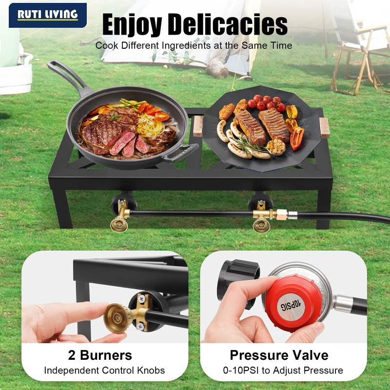 Portable 1/2 Burner Outdoor Ga - Outdoor Camping Gas Stove 评论和价格