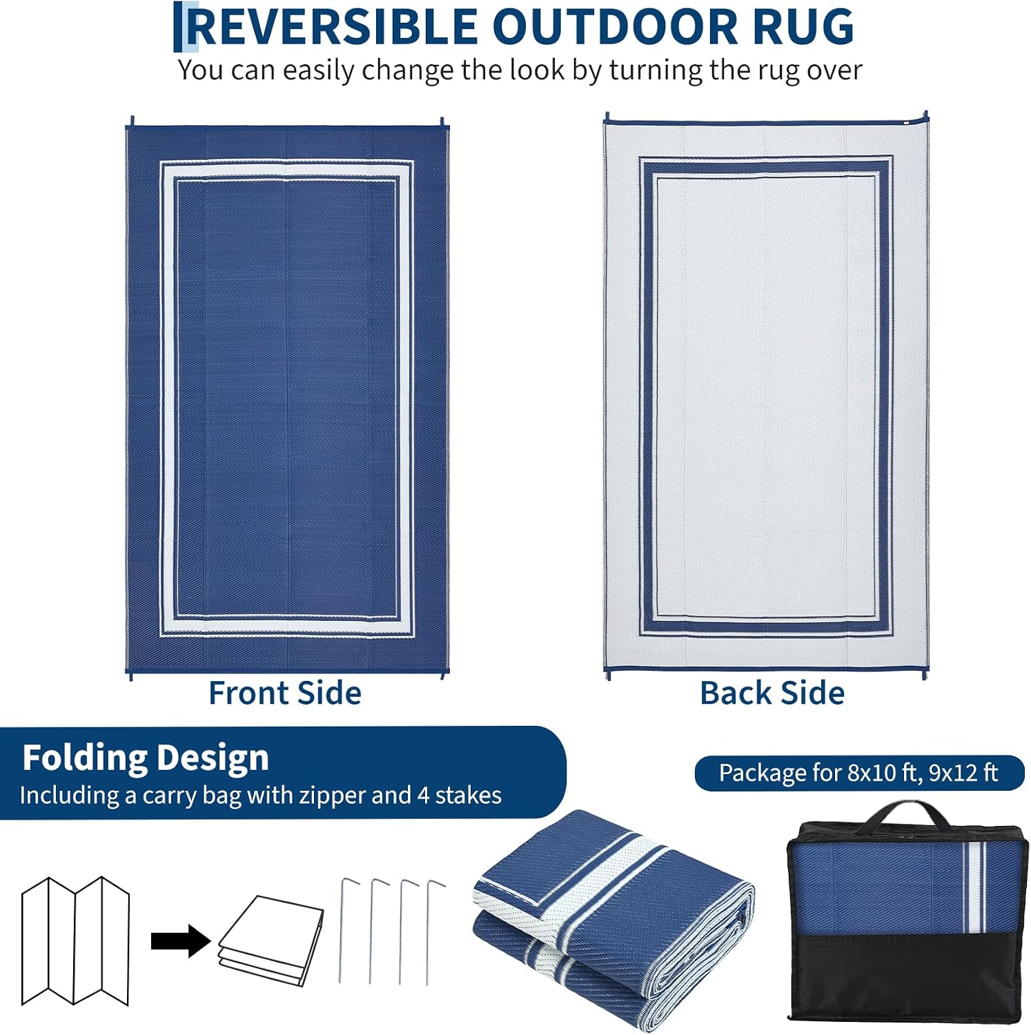 8x10/9X12FT Outdoor Rug Carpet - Outdoor Camping Rugs 8X10 评论和价格