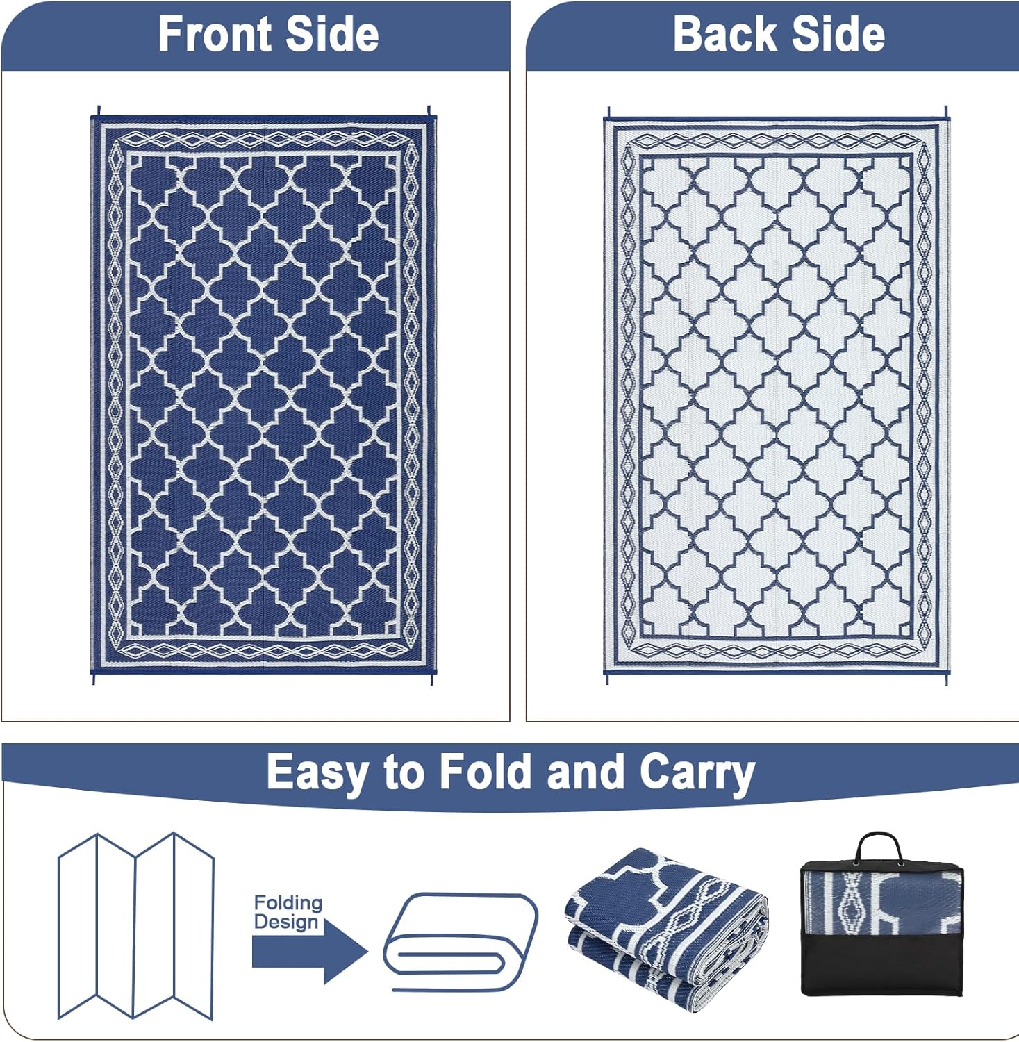 8x10 ft Reversible Outdoor Rug - Outdoor Camping Rugs 8X10 评论和价格