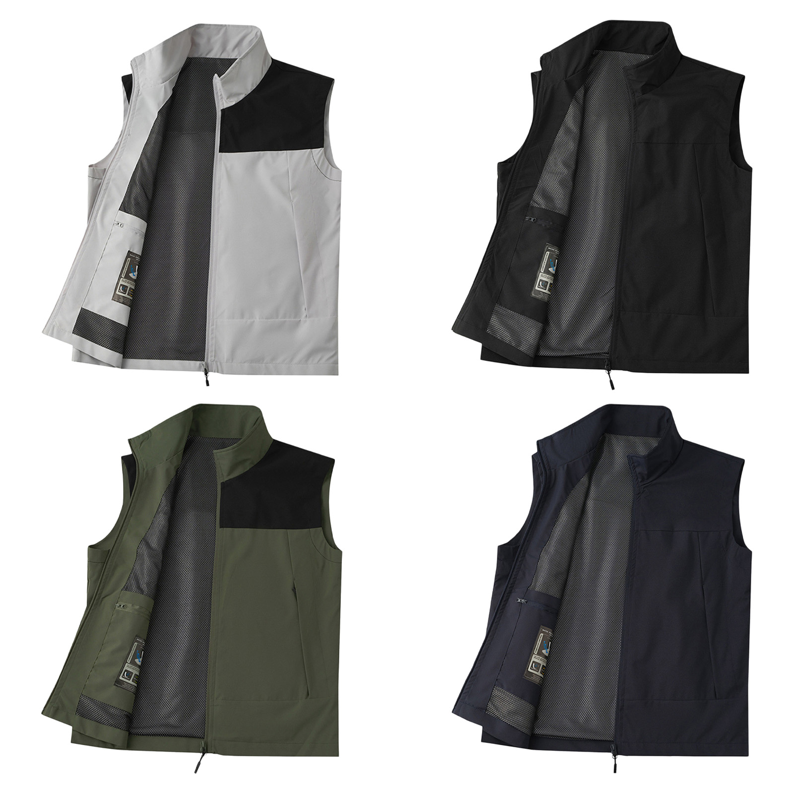 #M-5XL Men Golf Vest Stand Col - Outdoor Camping Jacket 评论和价格