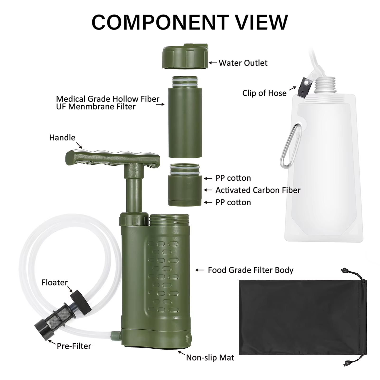 Outdoor Emergency Filtration T - Portable Water Filter 评论和价格