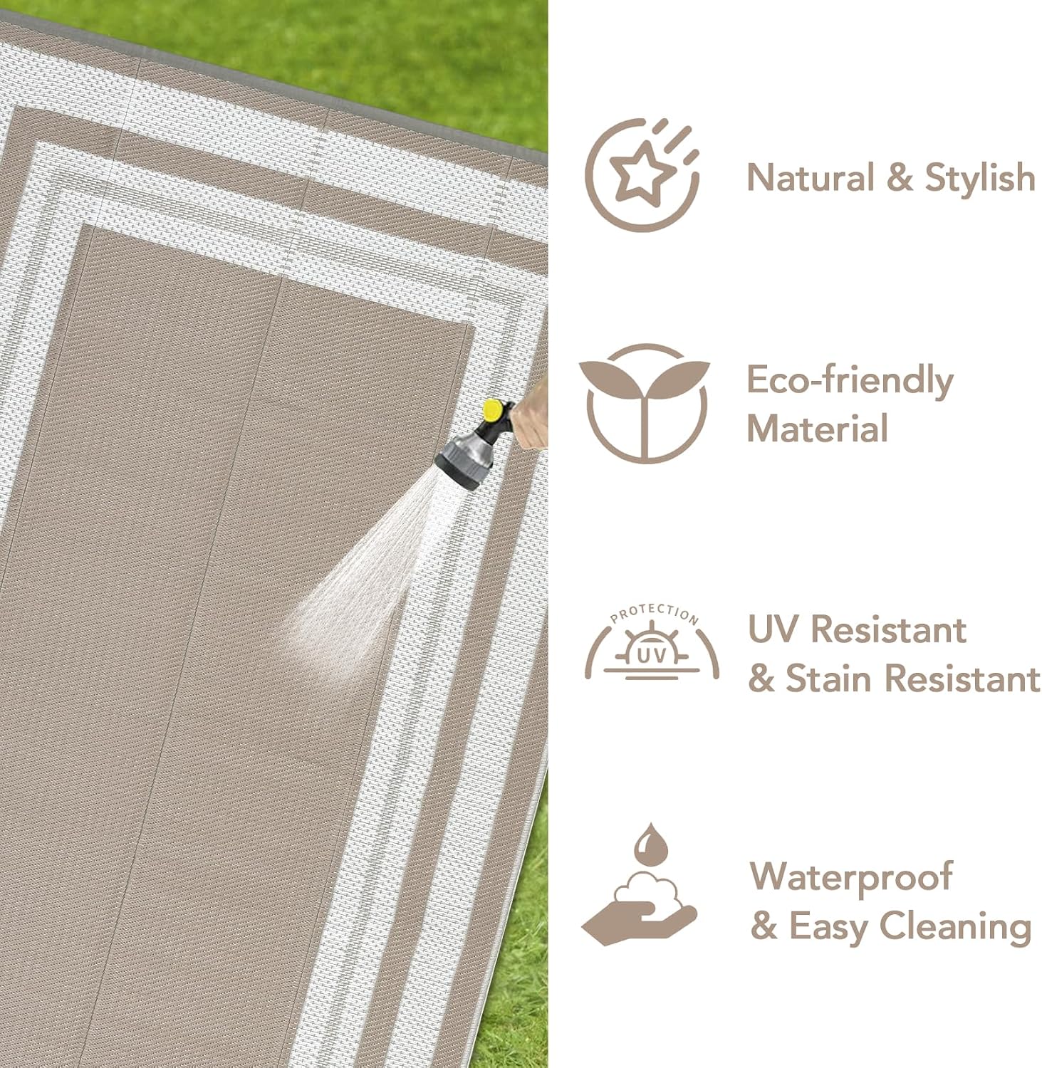 8x10 Outdoor Rug – Waterproof  - Outdoor Camping Rugs 8X10 评论和价格